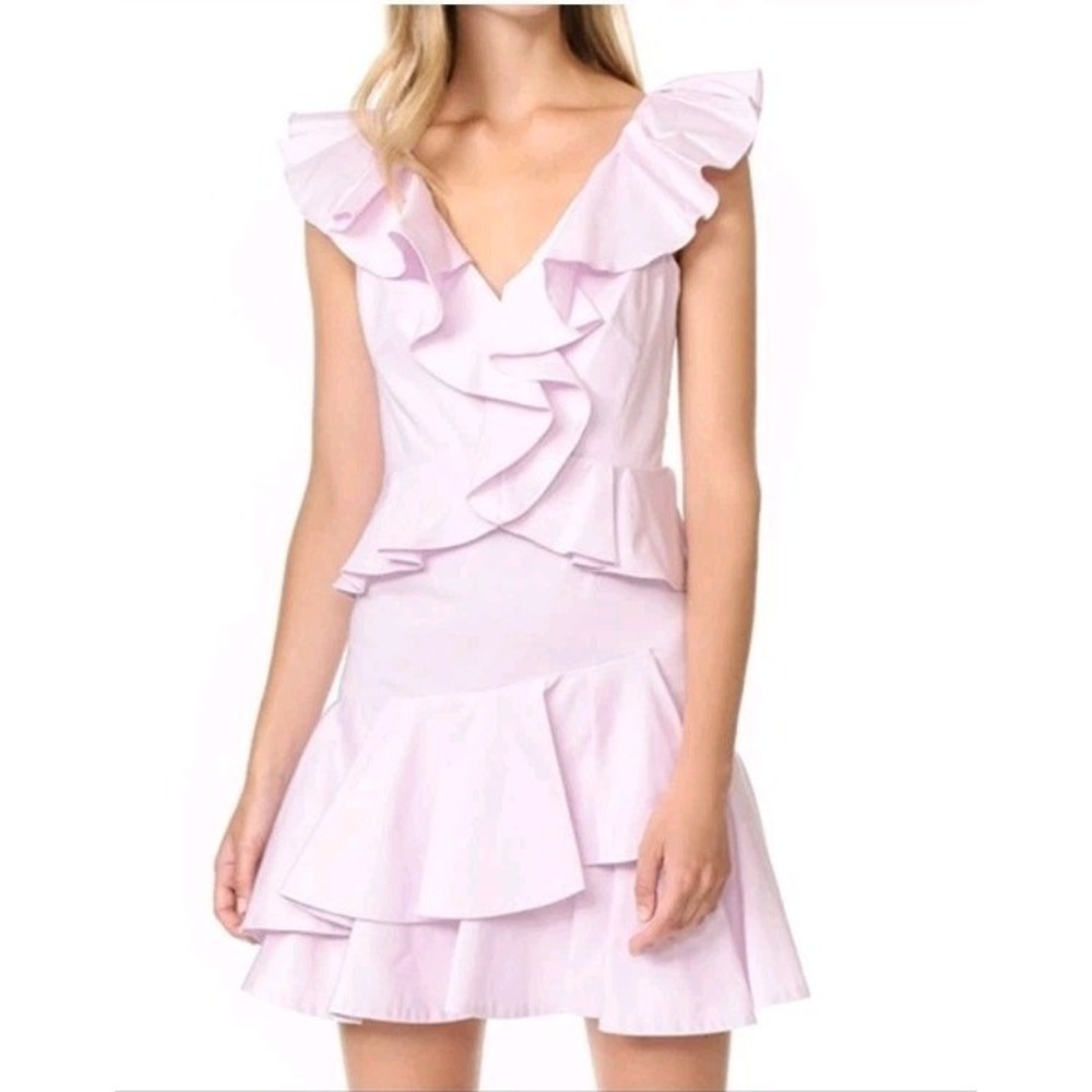 Rebecca Taylor‎ Sleeveless Ruffle Dress Iris Purple Mini Women's Sz 4 Cotton